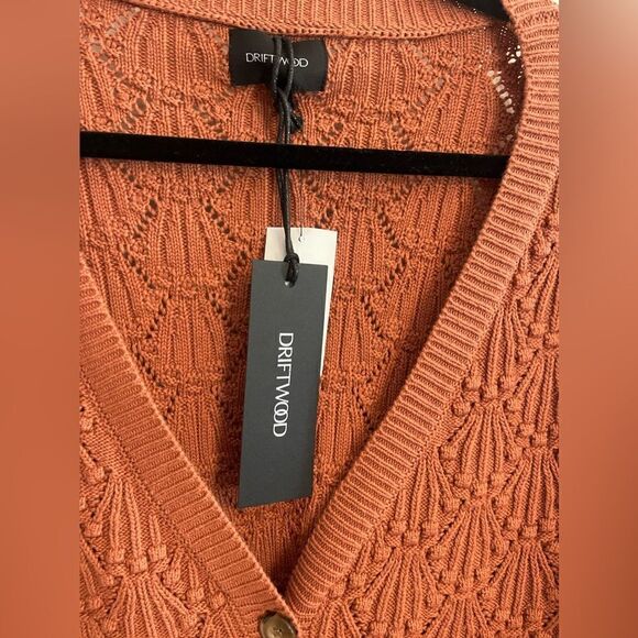 Driftwood Nancy knit cardigan in brick. Large. NWT - Picture 4 of 8